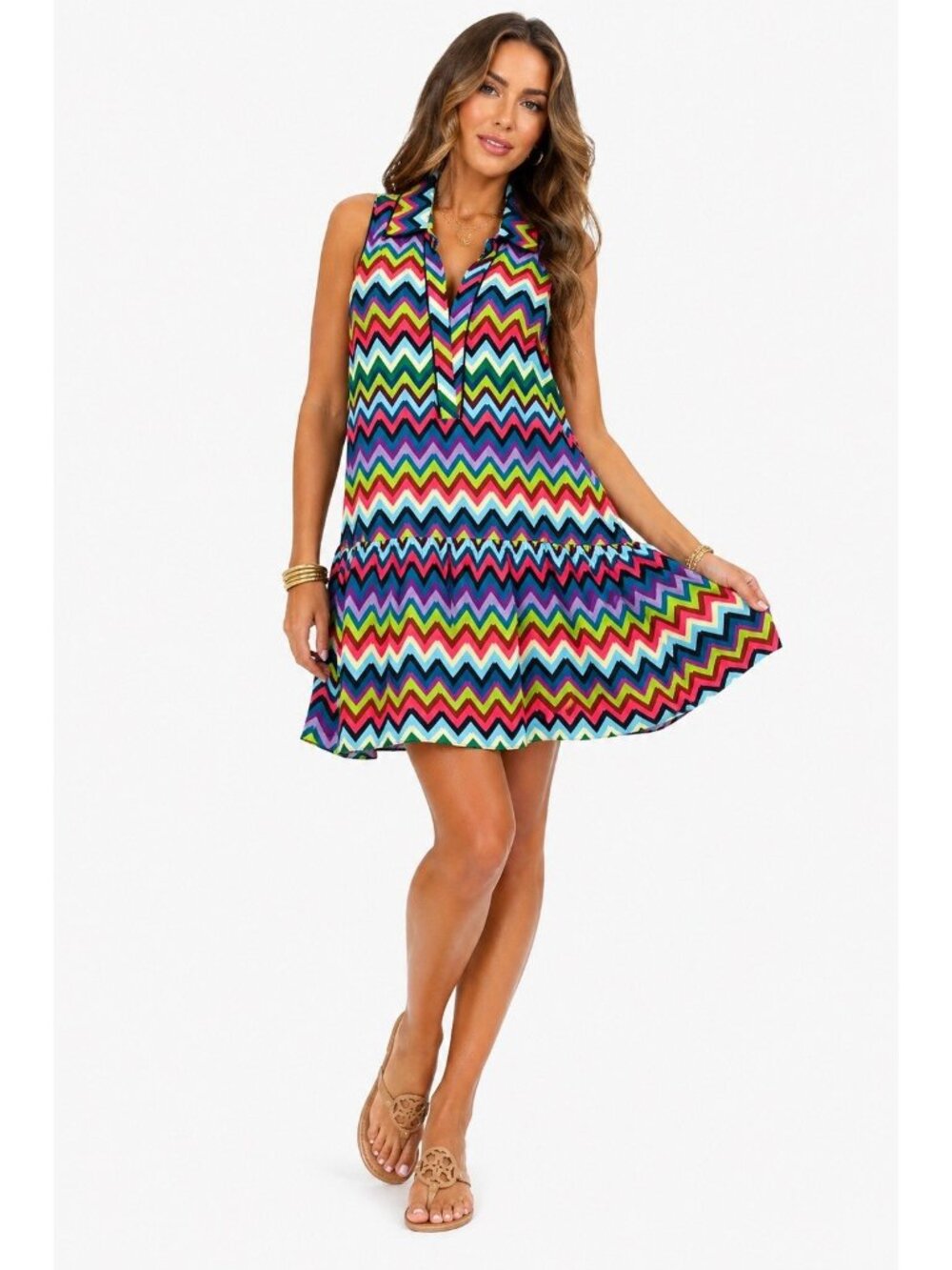 SSYS the label dress sundress colorful MEDIUM palm springs modern retro resort